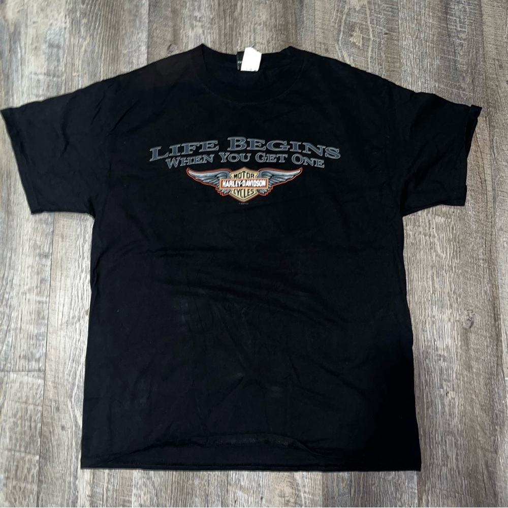 Harley Davidson ‘Life‎ begins when you get one’ Florida Shirt Size Large Y2K